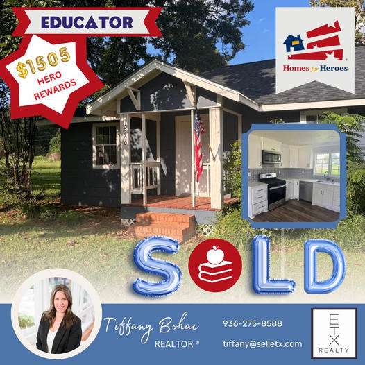 Homes for heroes affiliate Tiffany B - Nacogdoches Homes for Heroes specialist Tiffany Bohac helps local teacher in Nacogdoches, TX.